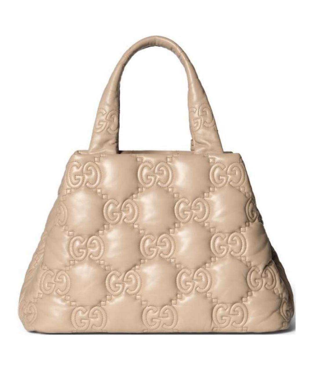 GUCCI Бежевая кожаная сумка через плечо, фото 5