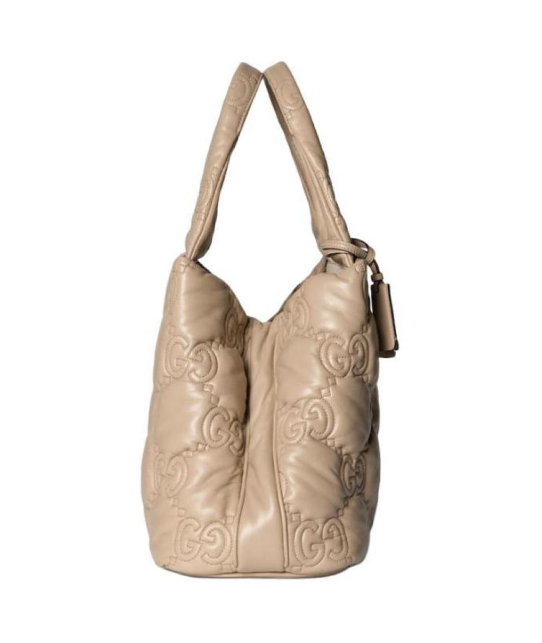 GUCCI Бежевая кожаная сумка через плечо, фото 4