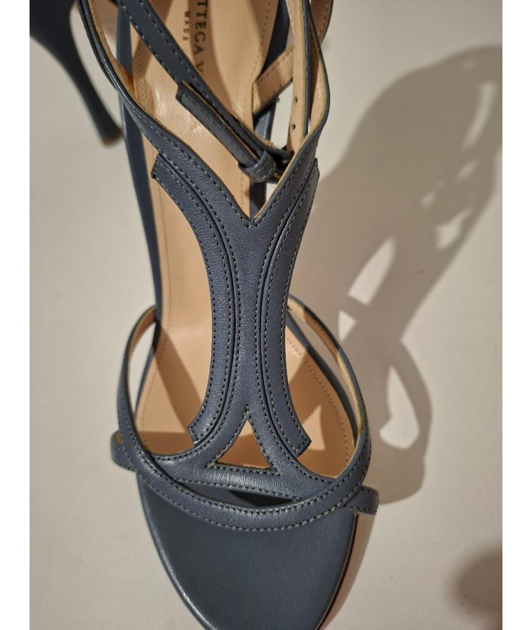 BOTTEGA VENETA Синие кожаные туфли, фото 5