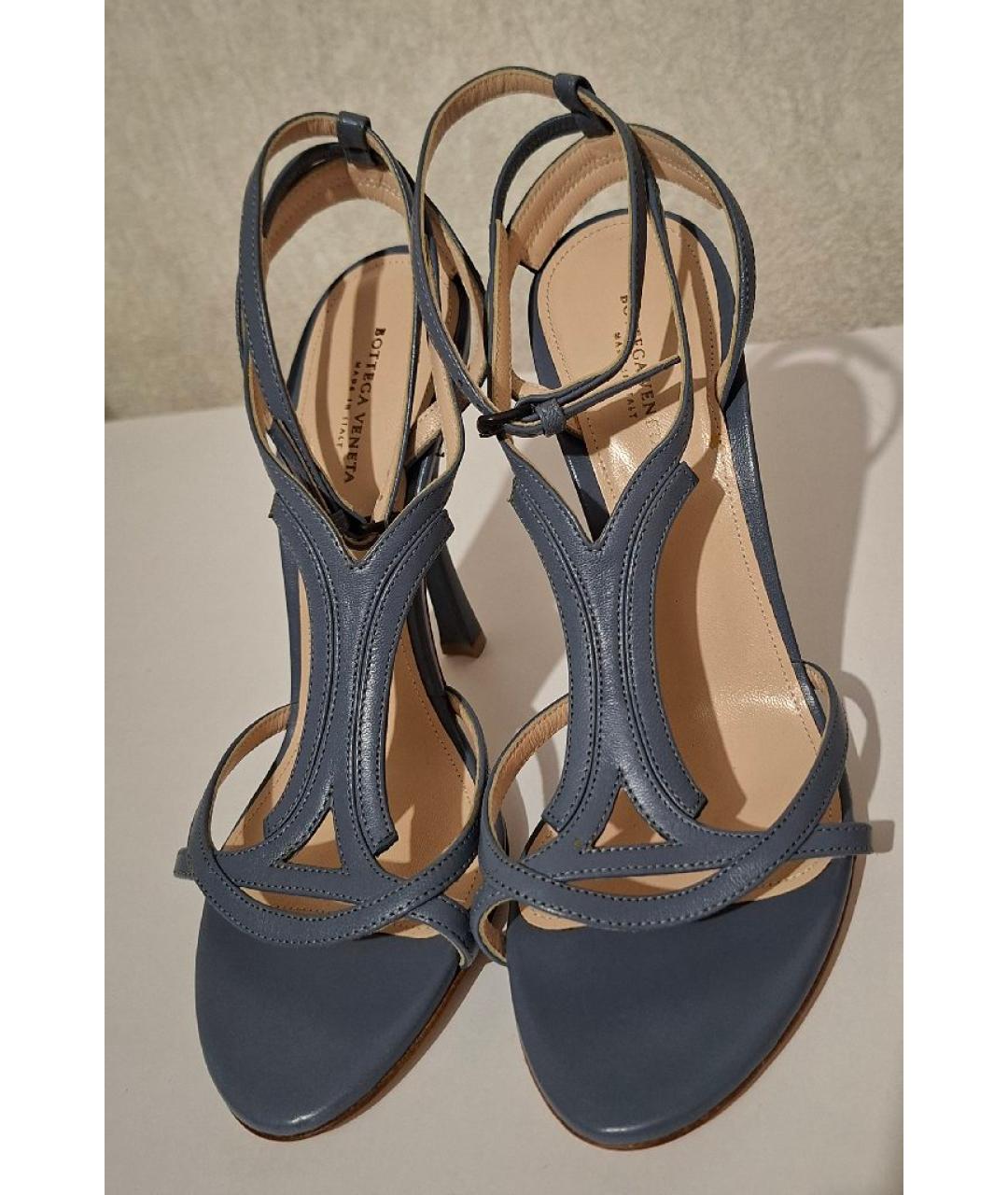 BOTTEGA VENETA Синие кожаные туфли, фото 2