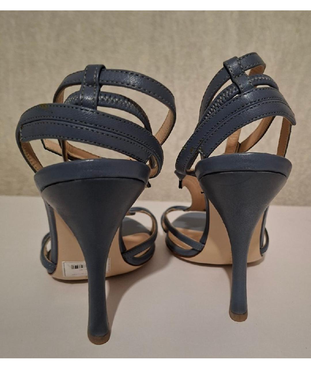 BOTTEGA VENETA Синие кожаные туфли, фото 3