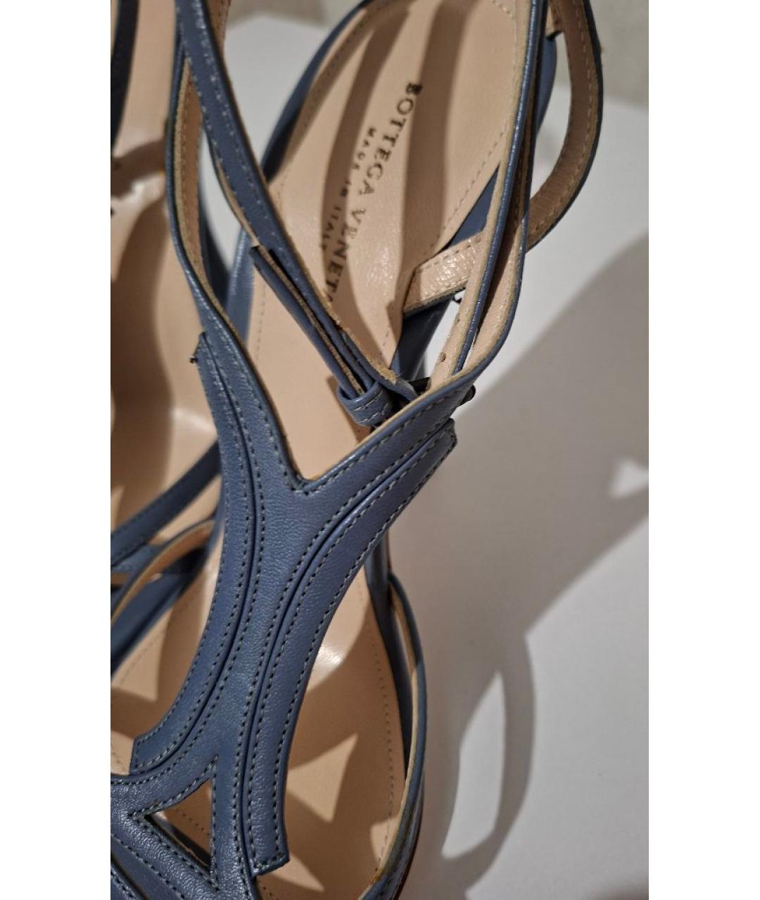 BOTTEGA VENETA Синие кожаные туфли, фото 6