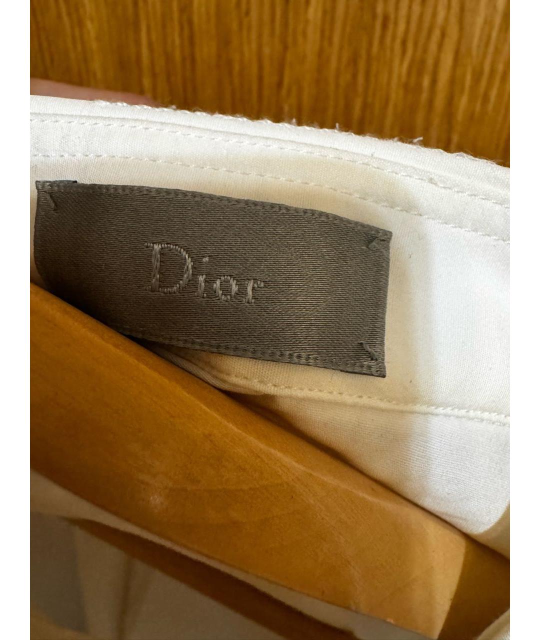 CHRISTIAN DIOR Белая хлопковая кэжуал рубашка, фото 4