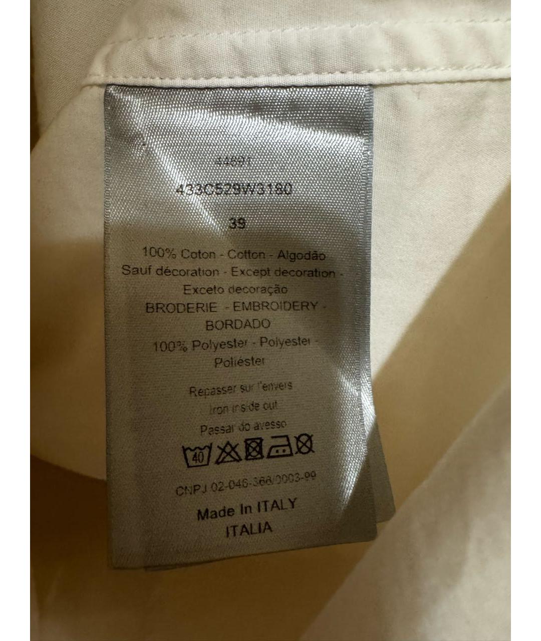 CHRISTIAN DIOR Белая хлопковая кэжуал рубашка, фото 6