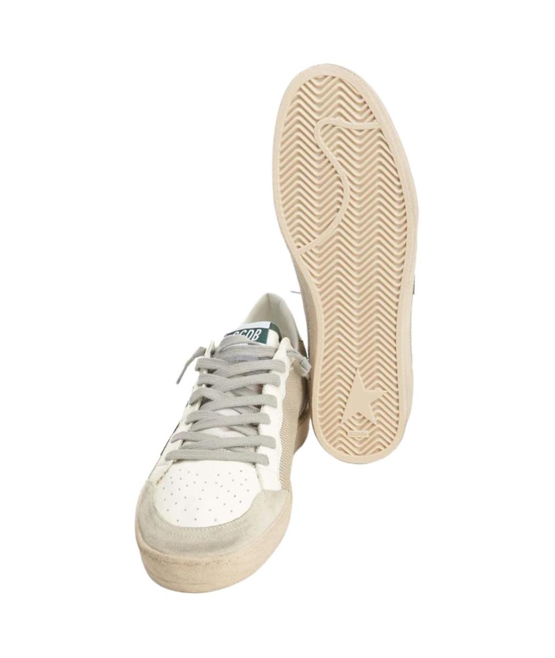 GOLDEN GOOSE Бежевые кожаные низкие кроссовки / кеды, фото 5