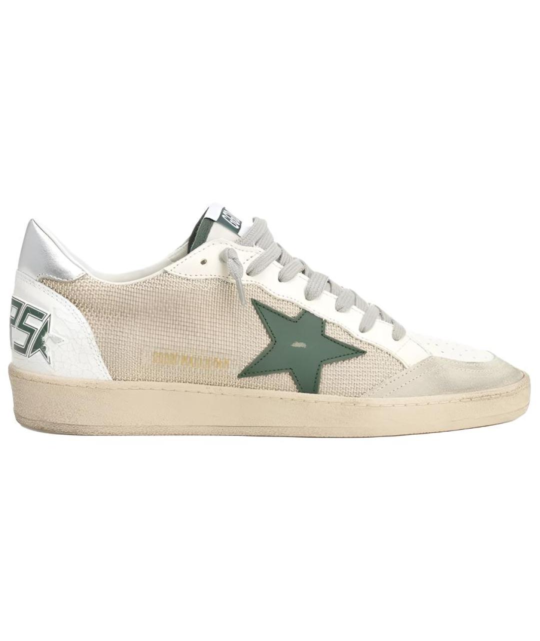 GOLDEN GOOSE Бежевые кожаные низкие кроссовки / кеды, фото 1