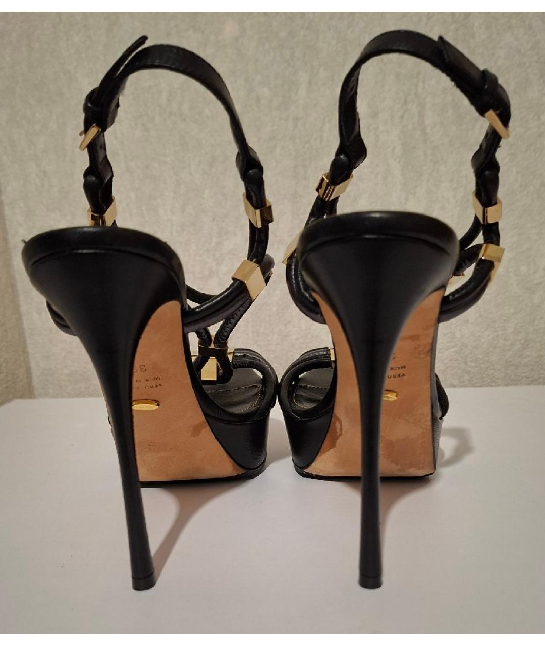 SERGIO ROSSI Черные кожаные туфли, фото 4