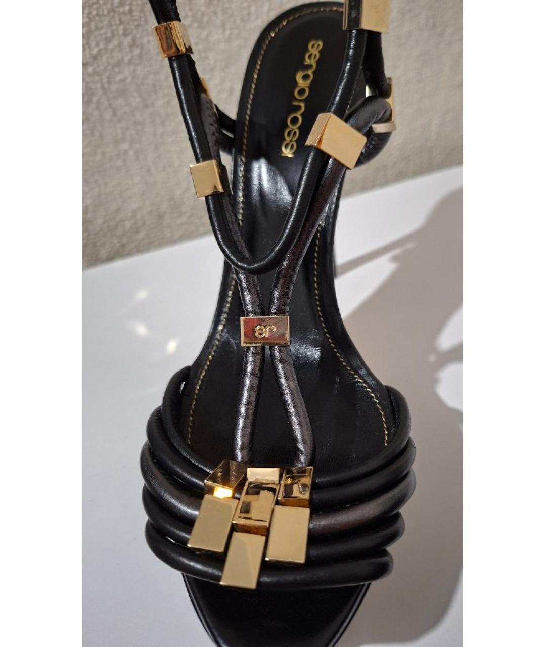 SERGIO ROSSI Черные кожаные туфли, фото 5