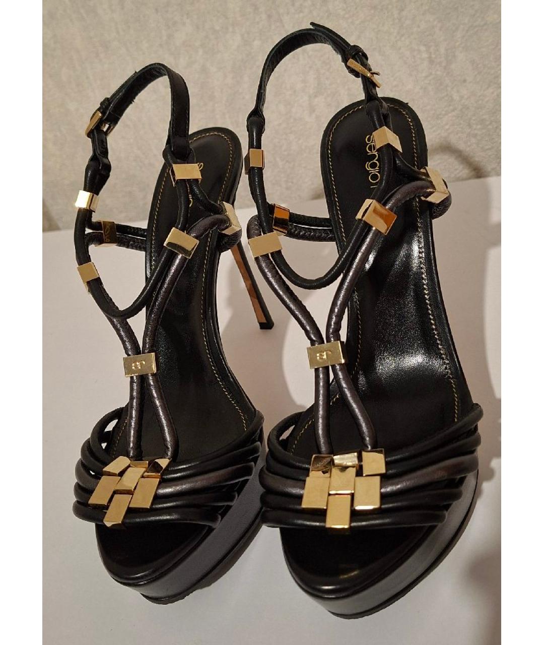 SERGIO ROSSI Черные кожаные туфли, фото 3