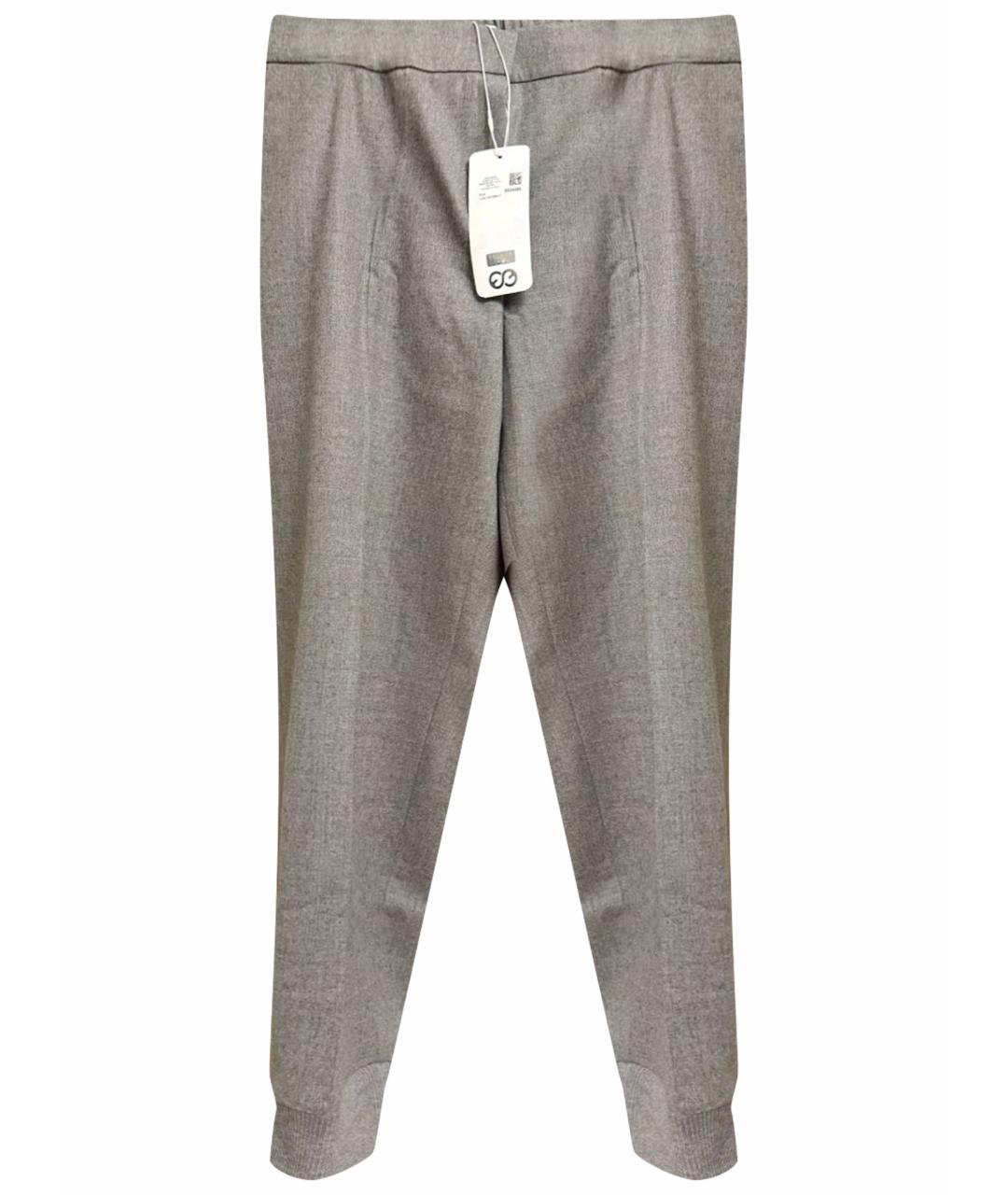 ESCADA Серые шерстяные прямые брюки, фото 1