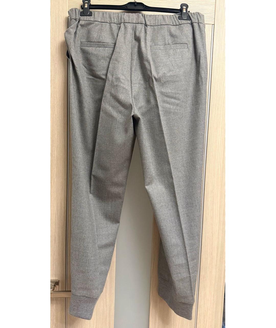 ESCADA Серые шерстяные прямые брюки, фото 2