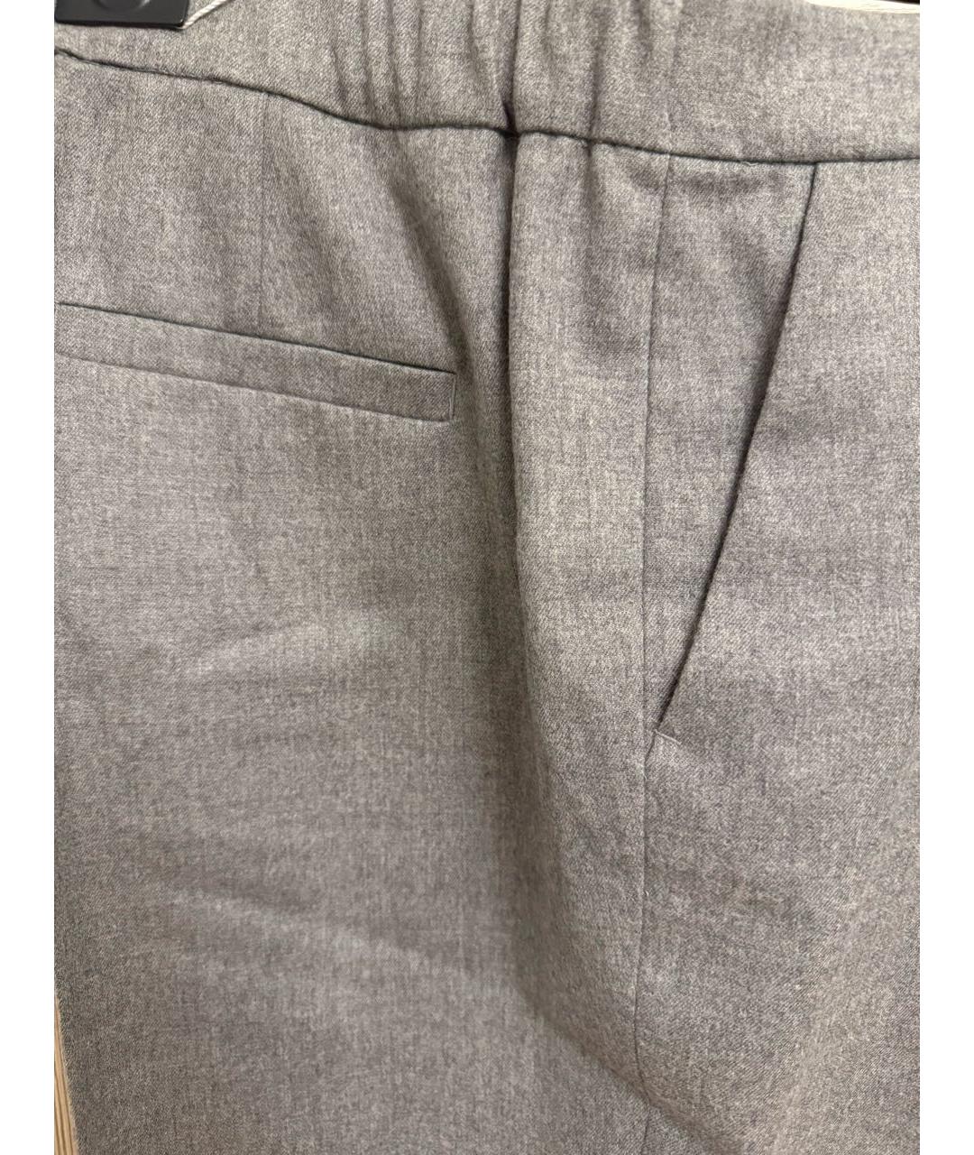 ESCADA Серые шерстяные прямые брюки, фото 6