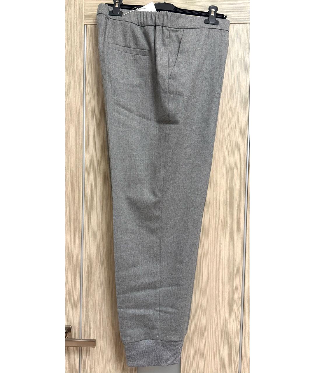 ESCADA Серые шерстяные прямые брюки, фото 5