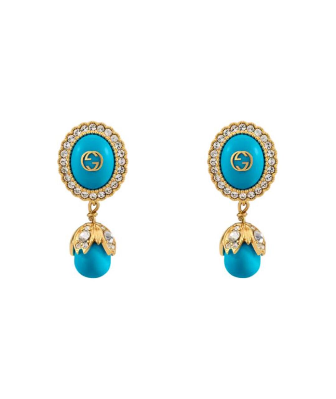 GUCCI Синие металлические серьги, фото 1
