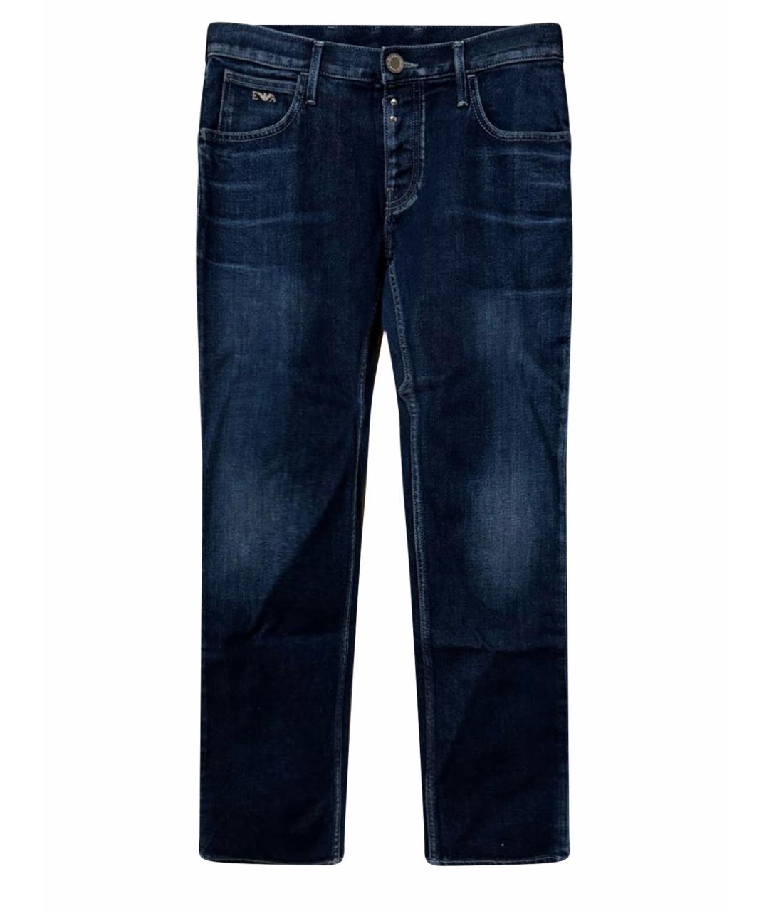 EMPORIO ARMANI Темно-синие хлопковые джинсы скинни, фото 1