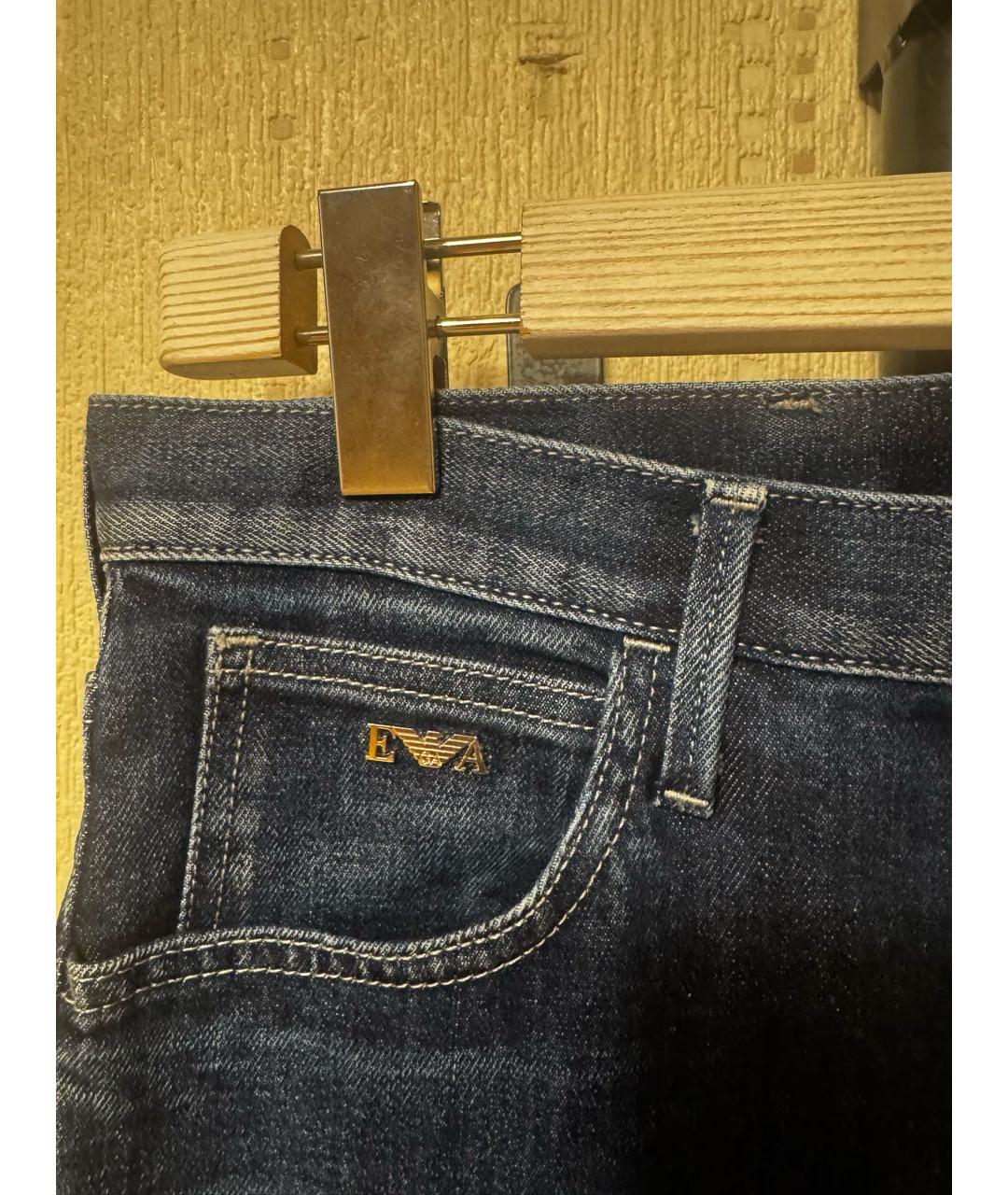EMPORIO ARMANI Темно-синие хлопковые джинсы скинни, фото 3