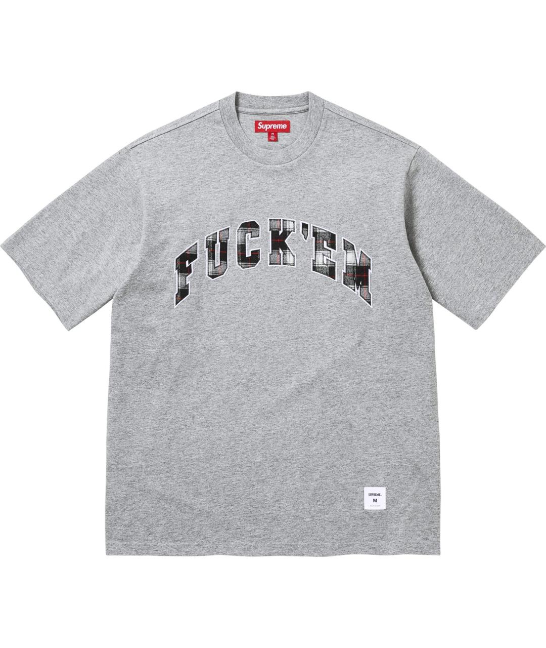 SUPREME Серая футболка, фото 1