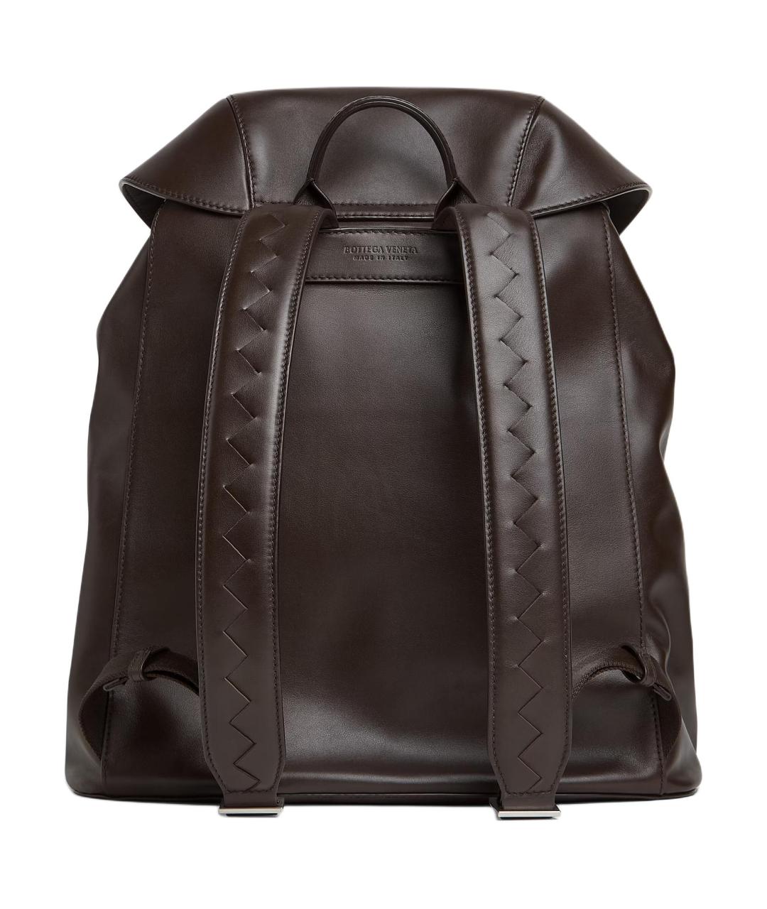 BOTTEGA VENETA Коричневый кожаный рюкзак, фото 3