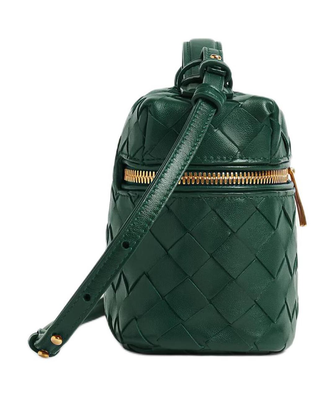 BOTTEGA VENETA Зеленая кожаная косметичка, фото 2