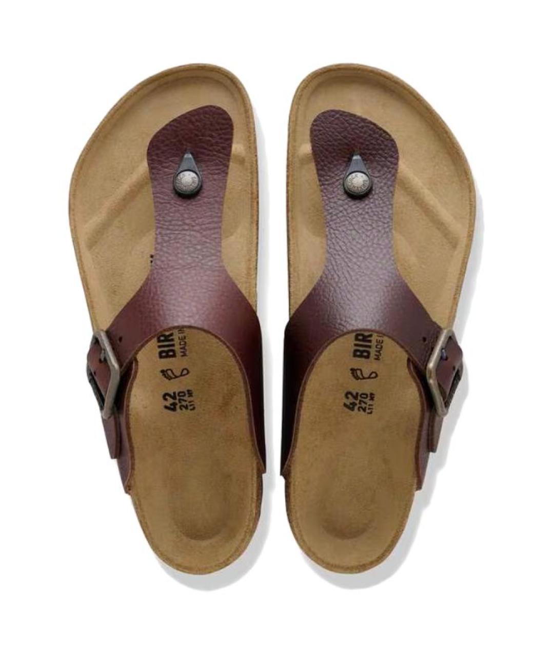 BIRKENSTOCK Коричневые кожаные сандалии, фото 5