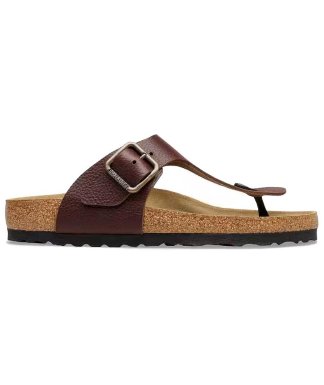 BIRKENSTOCK Коричневые кожаные сандалии, фото 1
