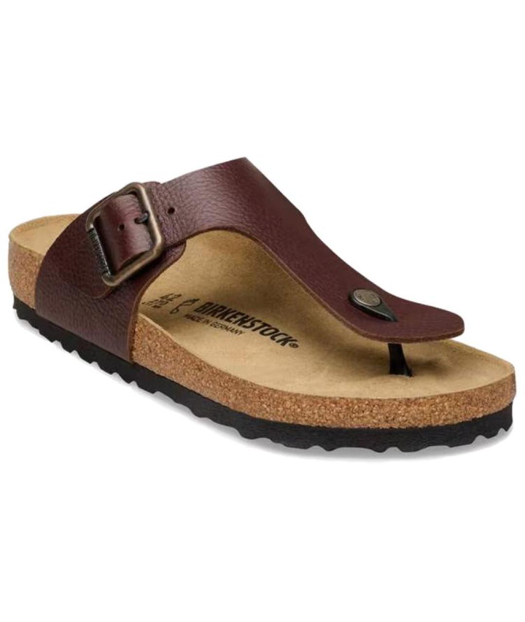 BIRKENSTOCK Коричневые кожаные сандалии, фото 3