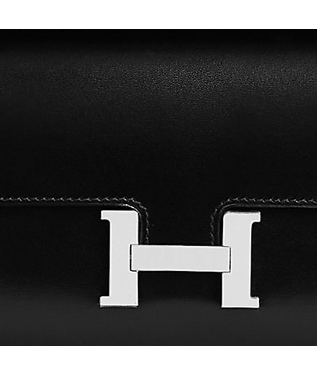 HERMES Черный кожаный кошелек, фото 4