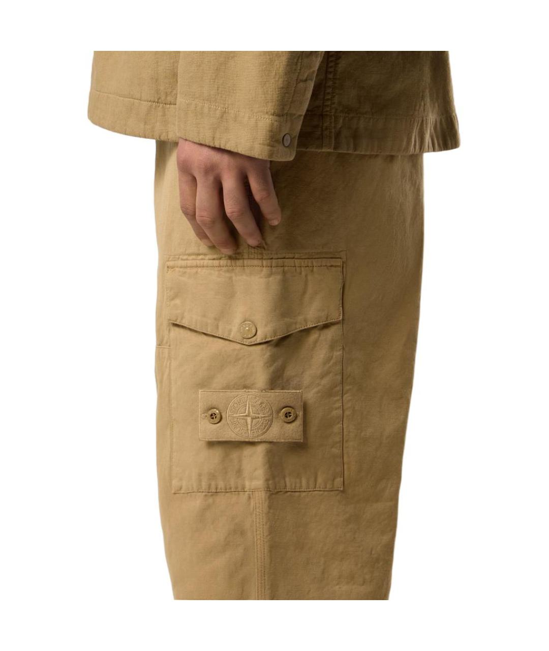 STONE ISLAND Бежевые брюки чинос, фото 5