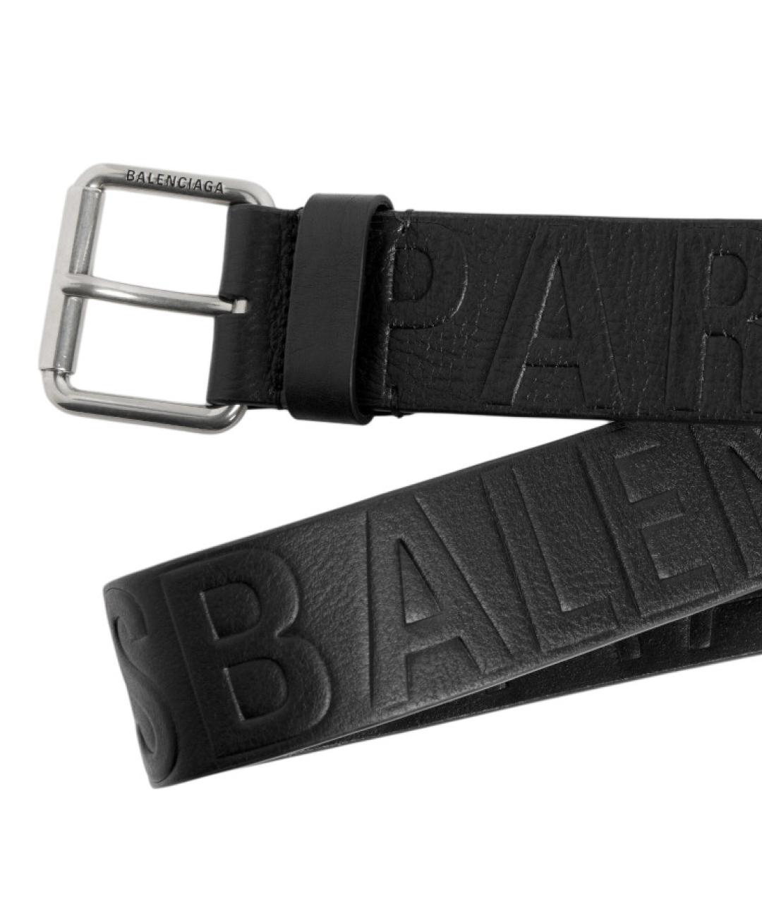 BALENCIAGA Черный кожаный ремень, фото 2