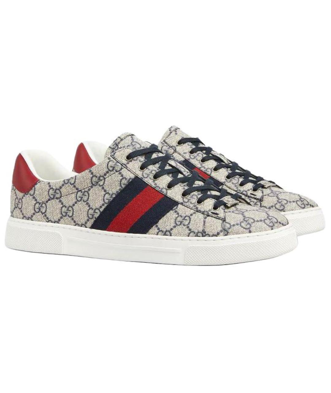 GUCCI Мульти текстильные низкие кроссовки / кеды, фото 3