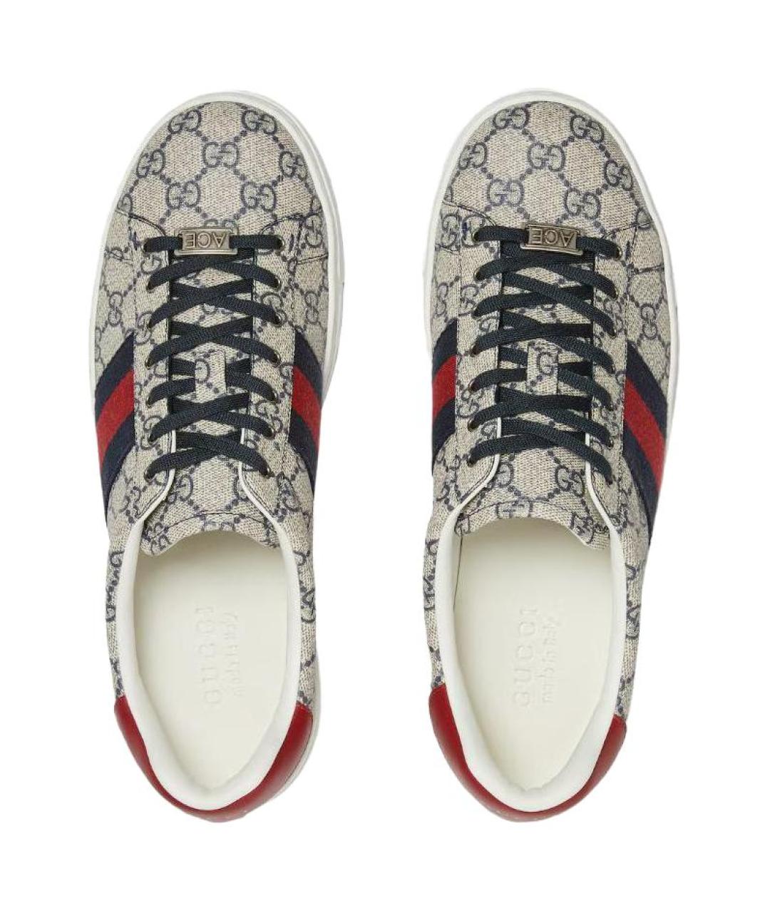 GUCCI Мульти текстильные низкие кроссовки / кеды, фото 4