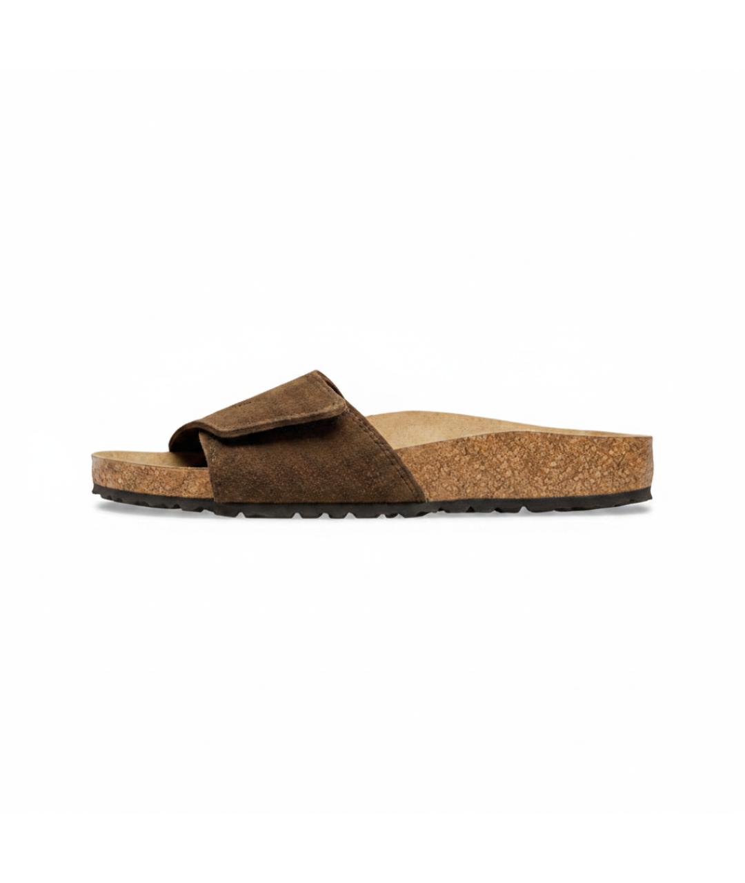 BIRKENSTOCK Коричневые замшевые шлепанцы, фото 5