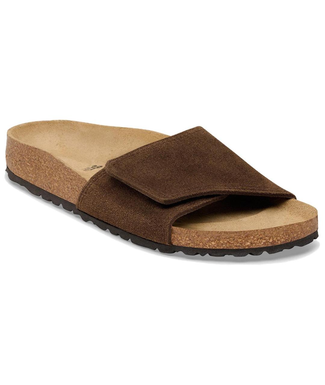 BIRKENSTOCK Коричневые замшевые шлепанцы, фото 2