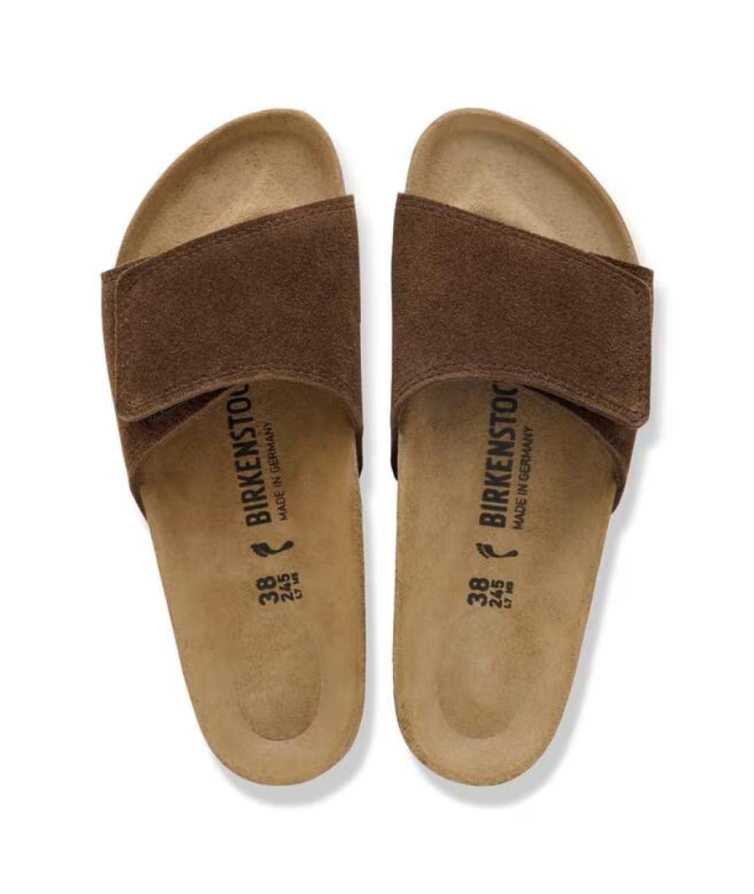 BIRKENSTOCK Коричневые замшевые шлепанцы, фото 3