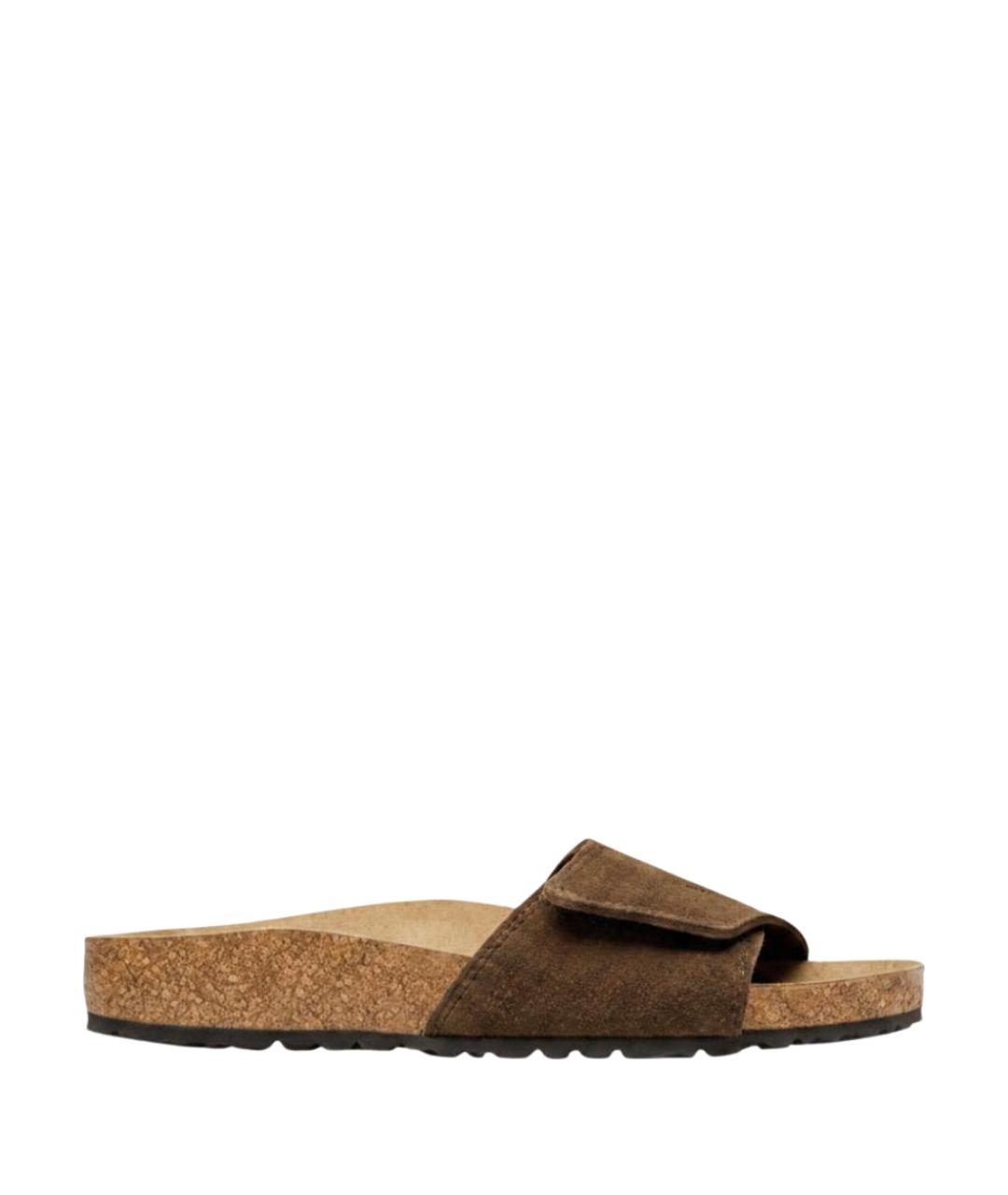 BIRKENSTOCK Коричневые замшевые шлепанцы, фото 1