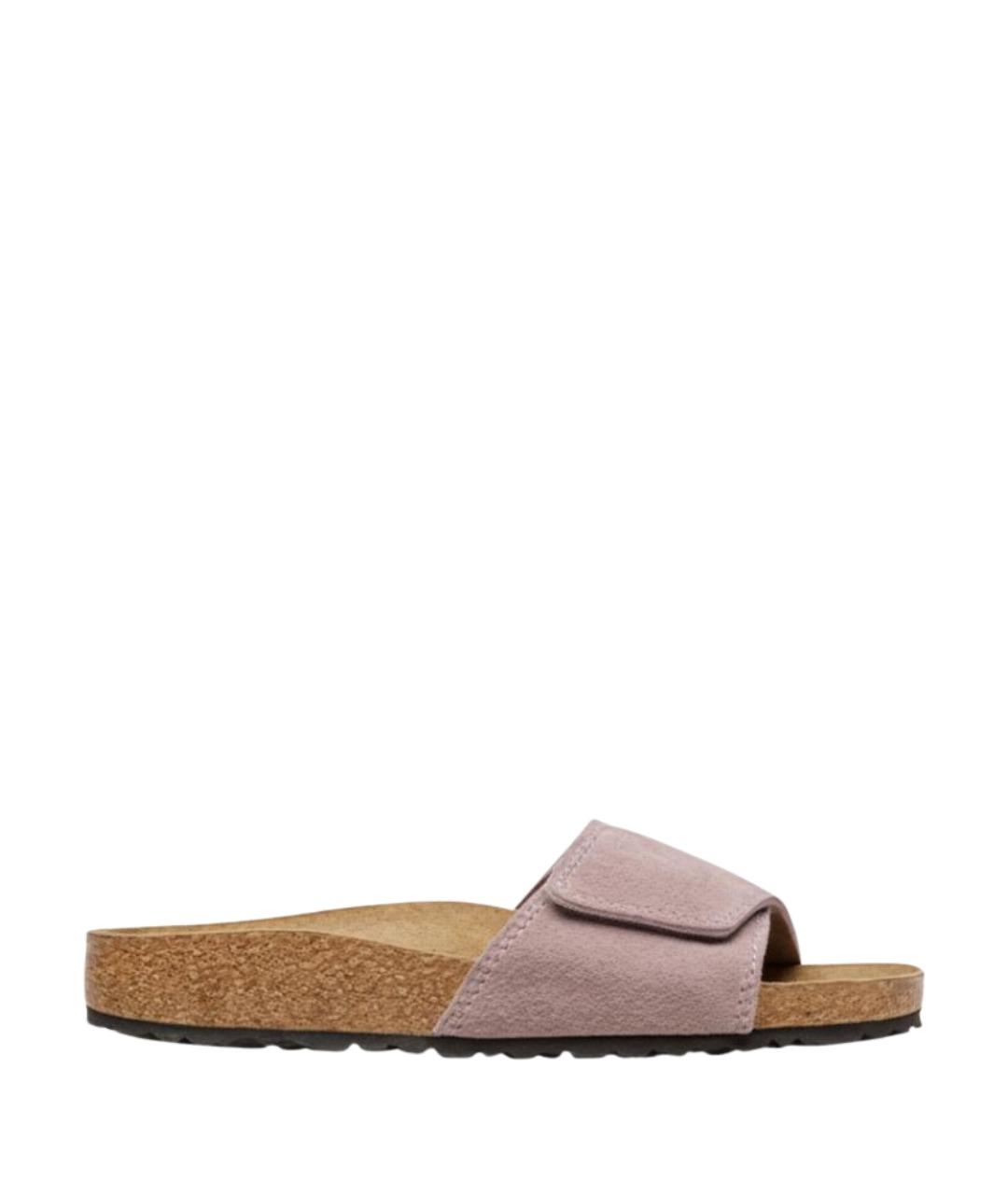 BIRKENSTOCK Фиолетовые замшевые шлепанцы, фото 1