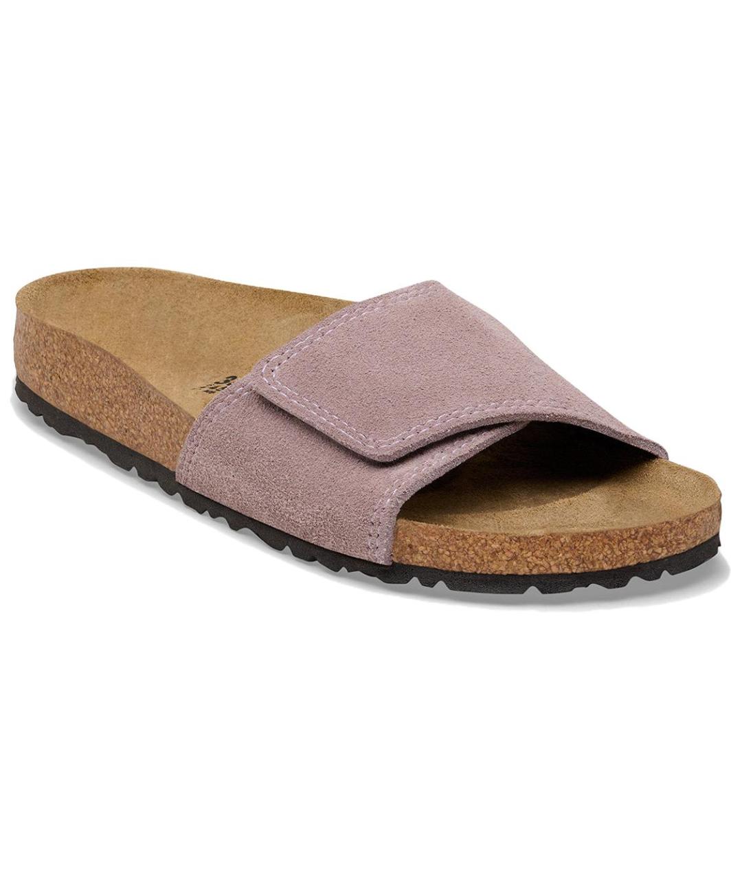 BIRKENSTOCK Фиолетовые замшевые шлепанцы, фото 2