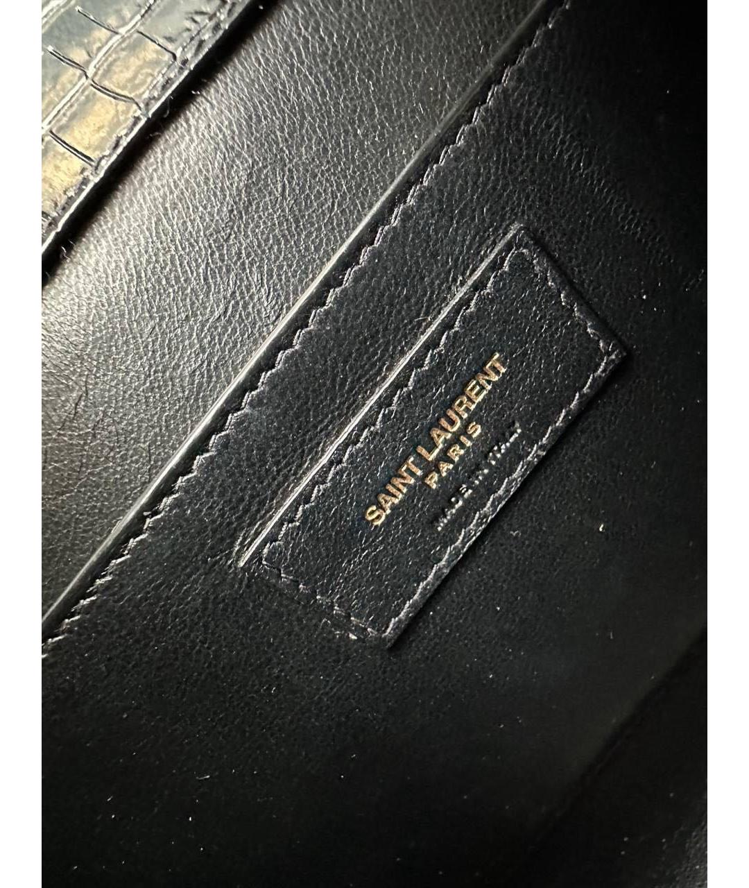 SAINT LAURENT Черная кожаная поясная сумка, фото 4