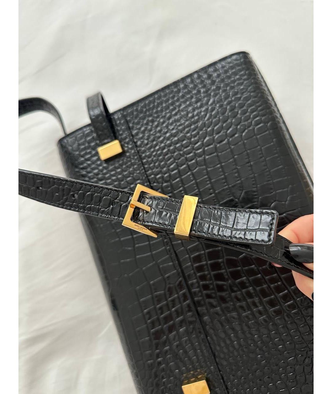 SAINT LAURENT Черная кожаная поясная сумка, фото 3