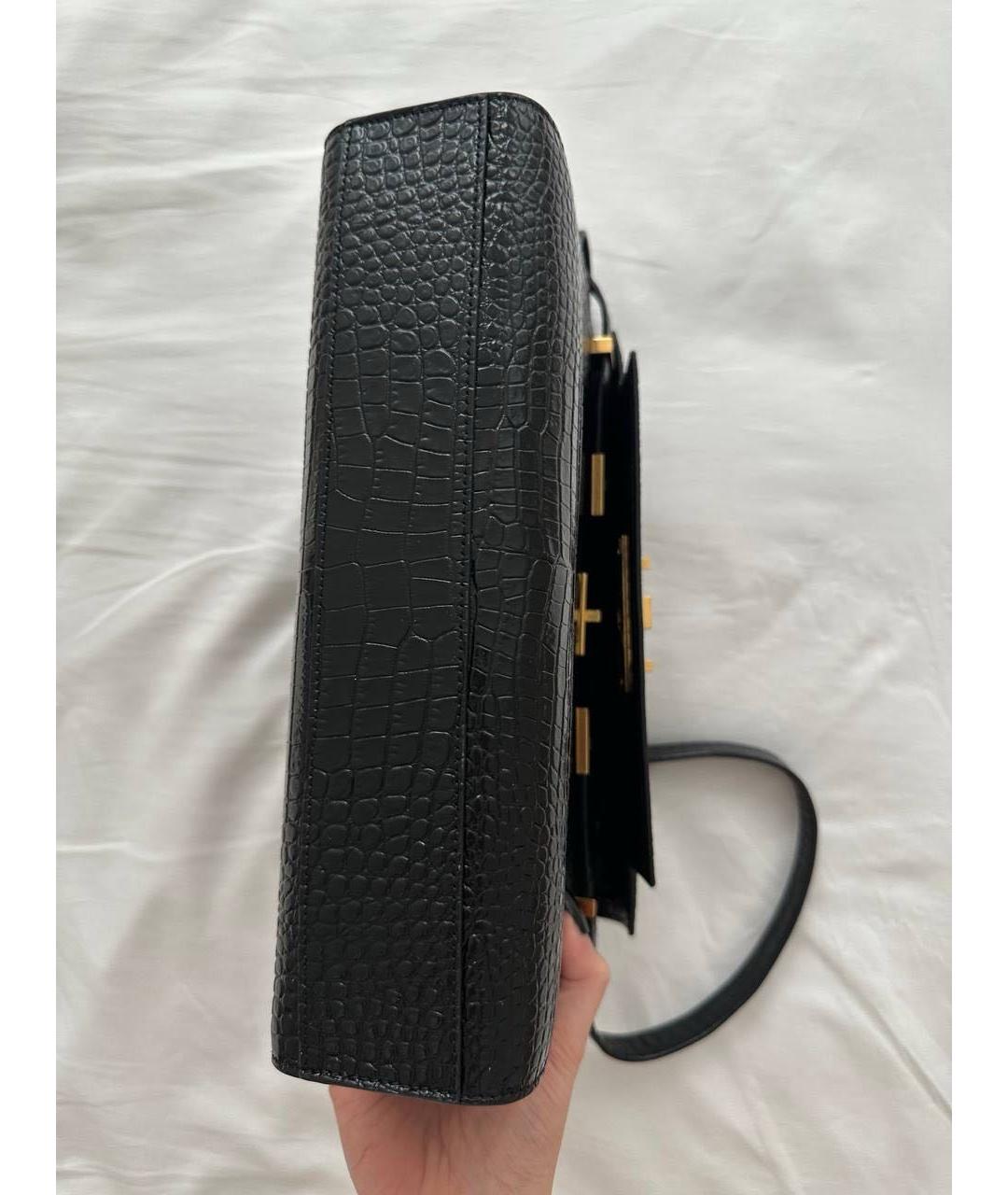 SAINT LAURENT Черная кожаная поясная сумка, фото 6