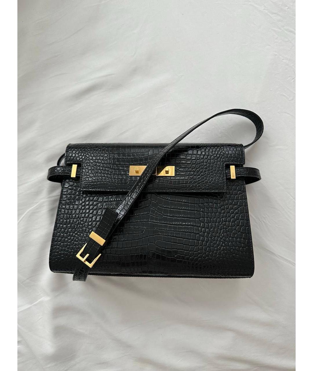 SAINT LAURENT Черная кожаная поясная сумка, фото 9