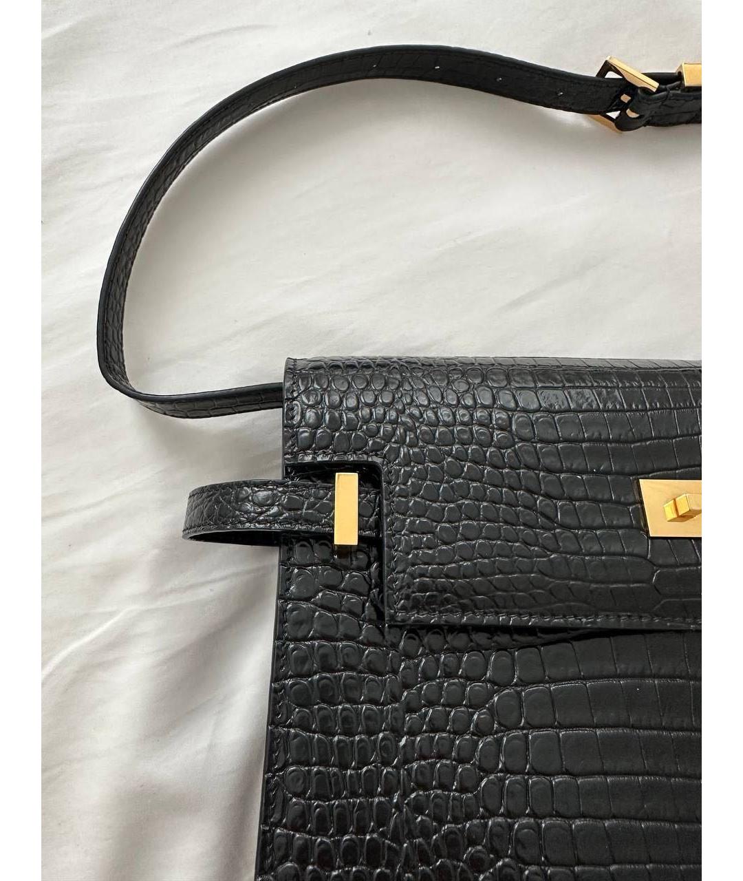 SAINT LAURENT Черная кожаная поясная сумка, фото 7