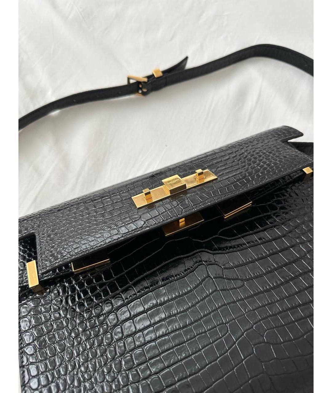 SAINT LAURENT Черная кожаная поясная сумка, фото 5