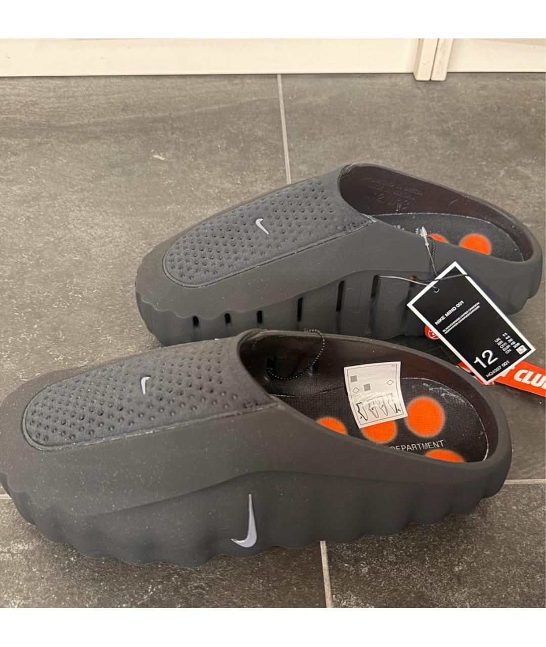 NIKE Черные резиновые шлепанцы, фото 5