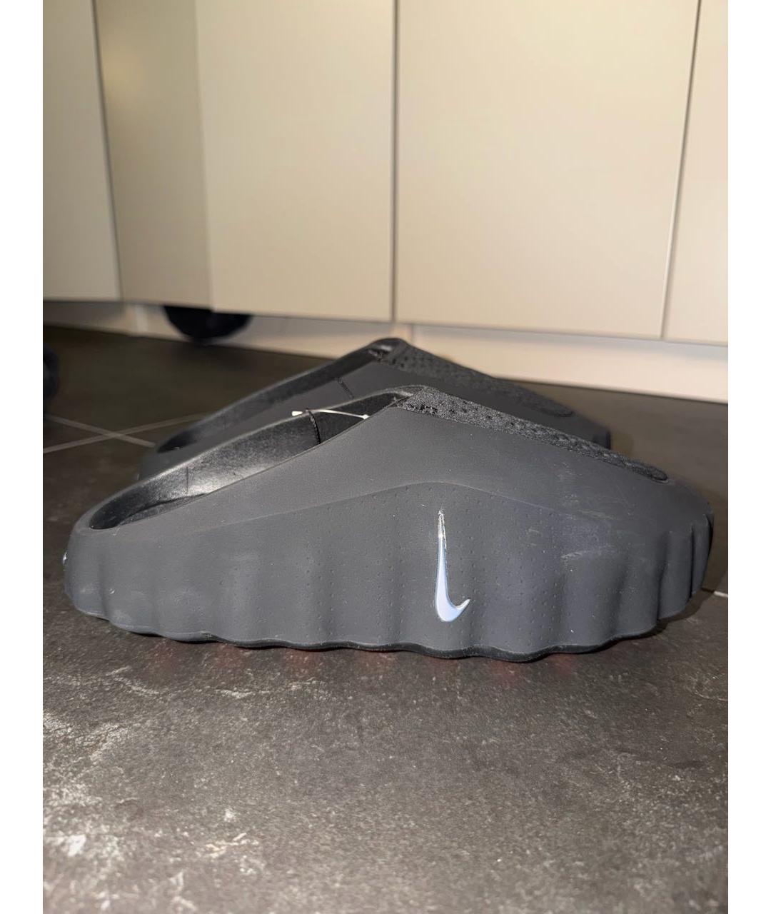 NIKE Черные резиновые шлепанцы, фото 7