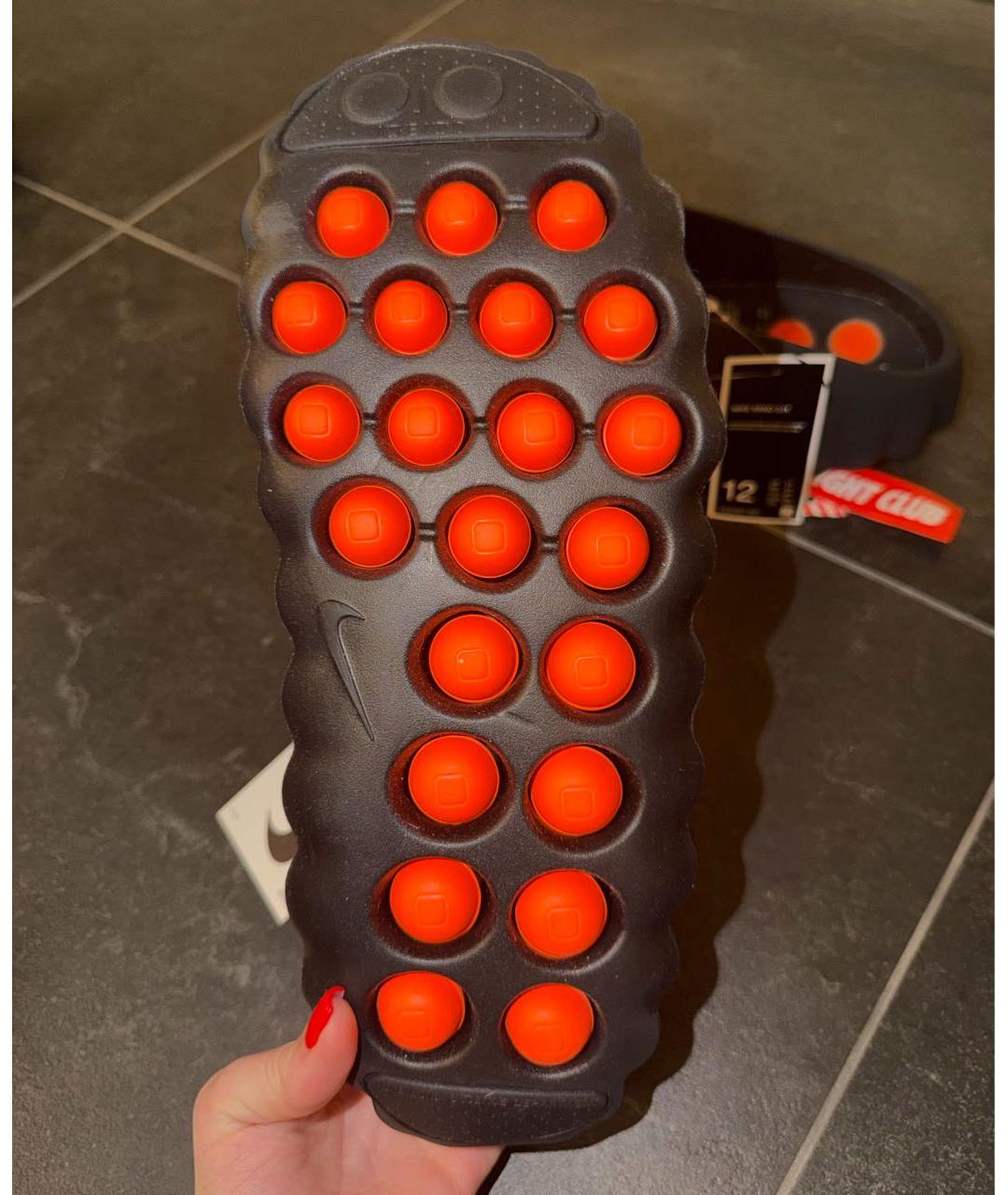 NIKE Черные резиновые шлепанцы, фото 4