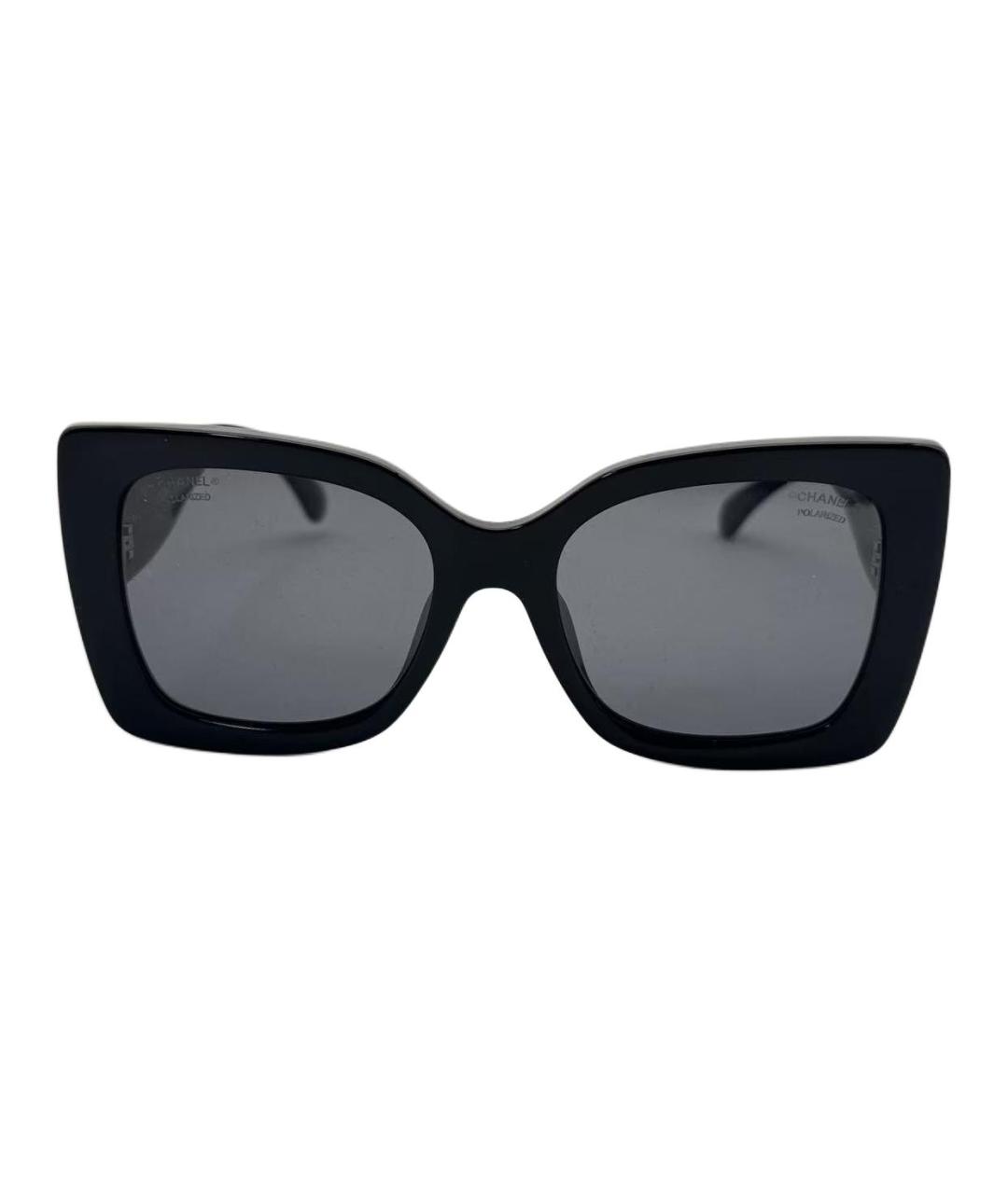 CHANEL Черные пластиковые солнцезащитные очки, фото 2