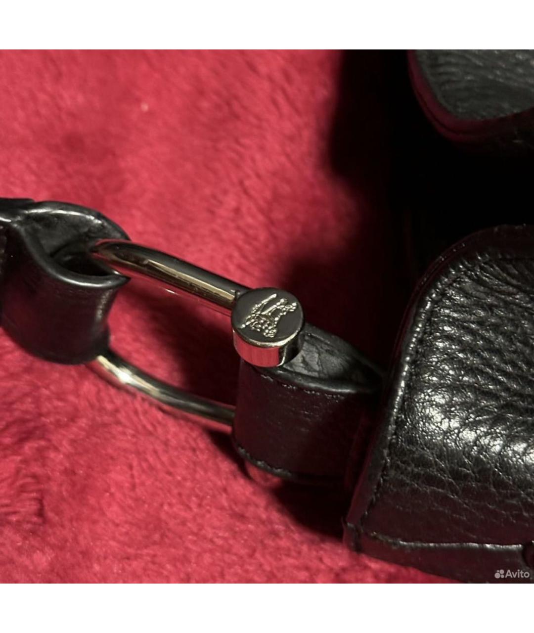 BURBERRY Черная кожаная сумка с короткими ручками, фото 6