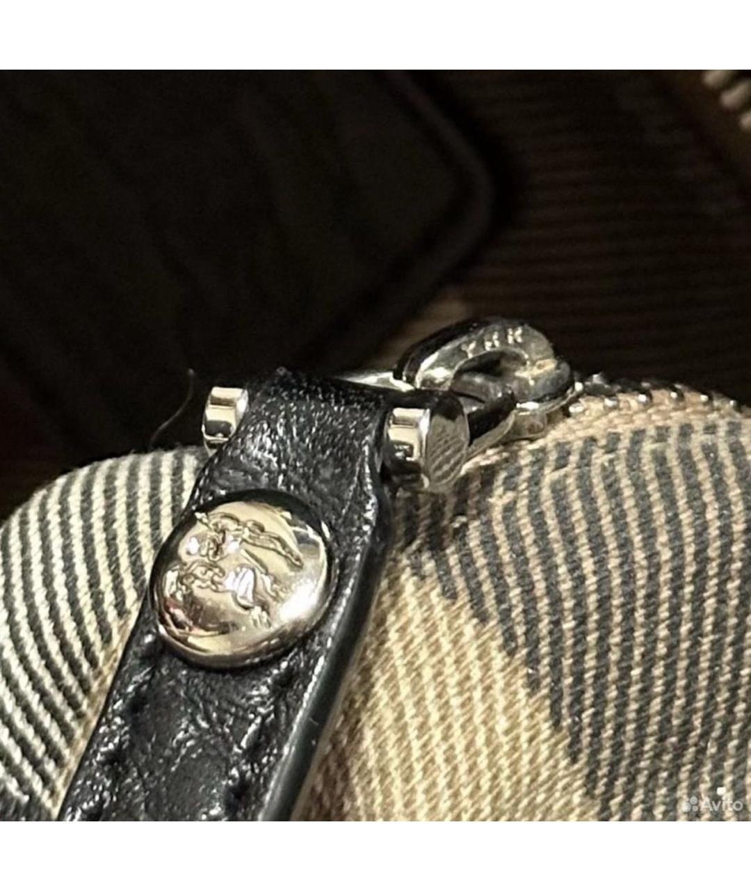 BURBERRY Черная кожаная сумка с короткими ручками, фото 7