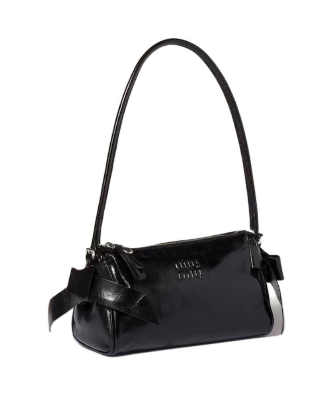 MIU MIU Черная кожаная сумка через плечо, фото 4